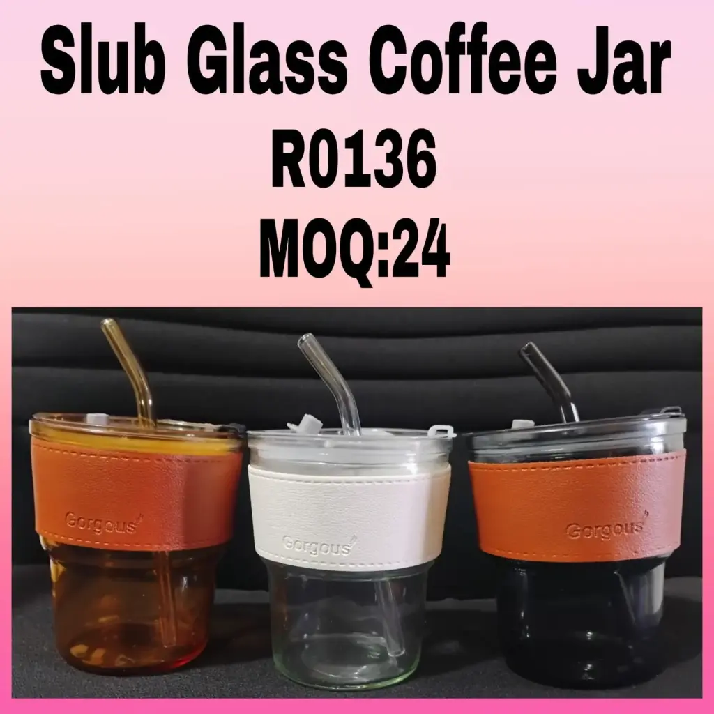 [R0136] Glass Office Cup With Steel Cover