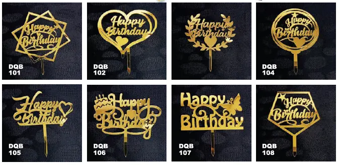 Cake Topper Acrylic Happy Birthday