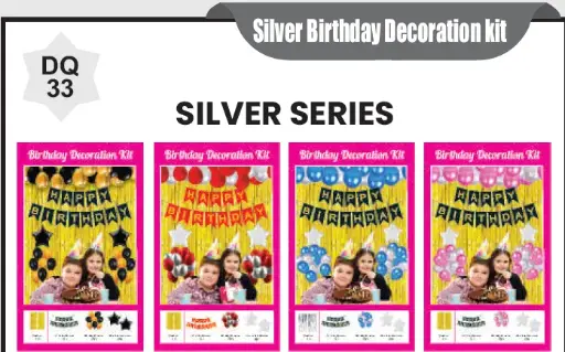 [SET-DQ33] DQ Silver Birthday Decoration kit