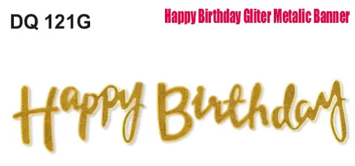 [BA-DQ121G] HB Banner Cursive Glitter Metallic 
