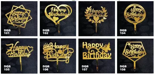Cake Topper Acrylic Happy Birthday