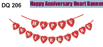 [BA-DQ206] Happy Anniversary Heart Banner
